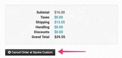 cancel order button