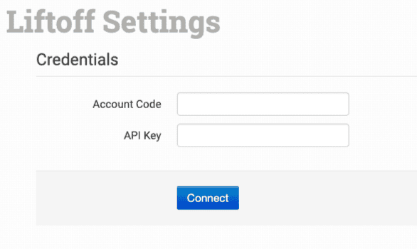 Adding login credentials to Liftoff integration