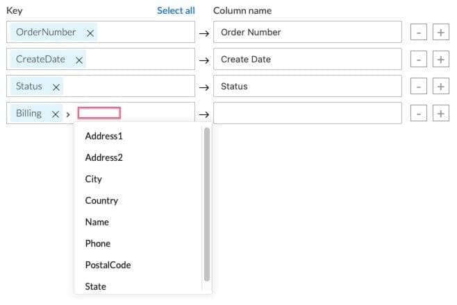 nested keys